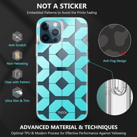 ETUI APPLE IPHONE 12/12 PRO NIEBIESKIE WZORY +SZKŁO