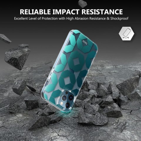 ETUI APPLE IPHONE 12/12 PRO NIEBIESKIE WZORY +SZKŁO