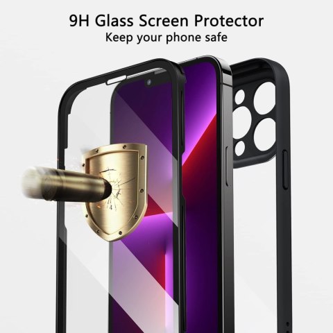 ETUI APPLE IPHONE 13 PRO MAX CZARNE TYŁ PRZÓD ETUI APPLE IPHONE 13 PRO MAX CZARNE TYŁ PRZÓD