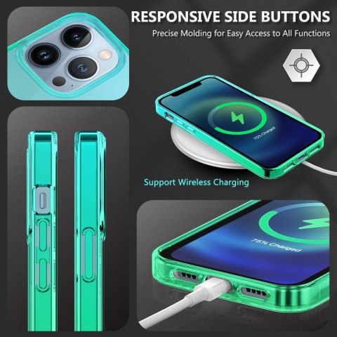 ETUI APPLE IPHONE 13 PRO PRZEZROCZYSTY ZIELONY