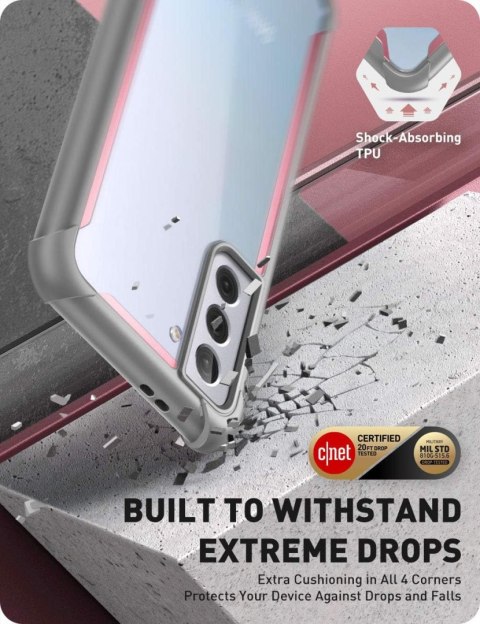 ETUI SAMSUNG GALAXY S21+ SZARO RÓŻOWA RAMKA PRZEZROCZYSTE PLECKI ETUI SAMSUNG GALAXY S21+ SZARO RÓŻOWA RAMKA PRZEZROCZYSTE PLECKI