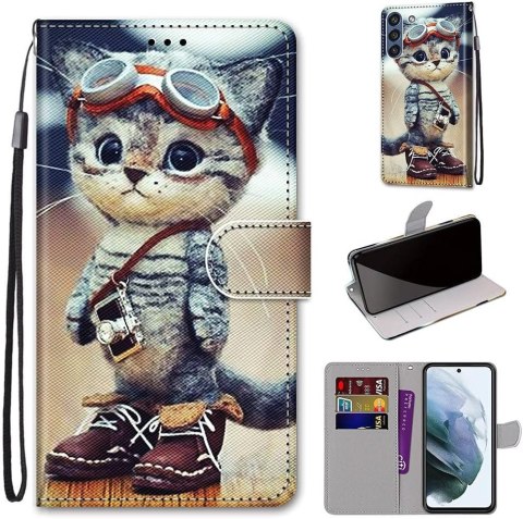 ETUI Z KLAPKA SAMSUNG GALAXY S21 FE 5G CASE Z EKOSKÓRY KOT W BUTACH ETUI Z KLAPKA SAMSUNG GALAXY S21 FE 5G CASE Z EKOSKÓRY KOT W BUTACH