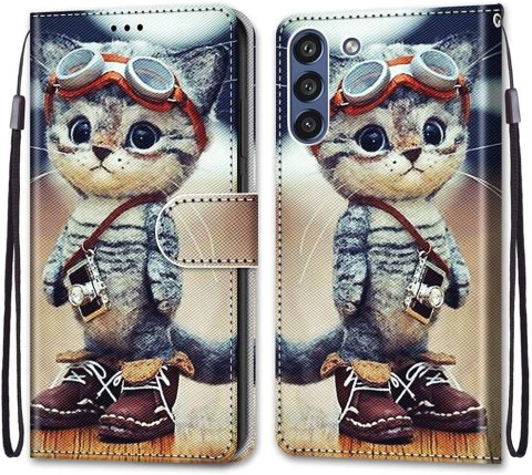 ETUI Z KLAPKA SAMSUNG GALAXY S21 FE 5G CASE Z EKOSKÓRY KOT W BUTACH ETUI Z KLAPKA SAMSUNG GALAXY S21 FE 5G CASE Z EKOSKÓRY KOT W BUTACH