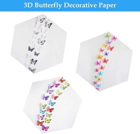 NAKLEJKI NA ŚCIANE MOTYLE 3D 54 SZT DEKORACJE POKÓJ NAKLEJKI NA ŚCIANE MOTYLE 3D 54 SZT DEKORACJE POKÓJ