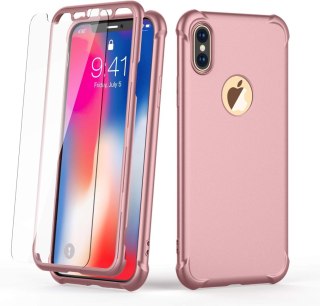 PLECKI MOCNE ETUI SZKŁO IPHONE XS MAX 6,5' RÓŻOWE