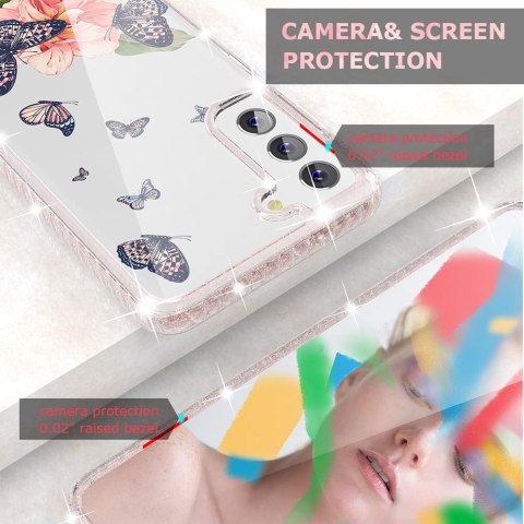 PRZEZROCZYSTE ETUI GALAXY S22 CASE KWIATY MOTYLE PRZEZROCZYSTE ETUI GALAXY S22 CASE KWIATY MOTYLE