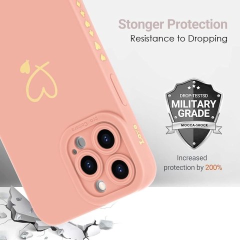 RÓŻOWE ETUI IPHONE 13 PRO 6.1' ZŁOTE SERCE LOVE RÓŻOWE ETUI IPHONE 13 PRO 6.1' ZŁOTE SERCE LOVE