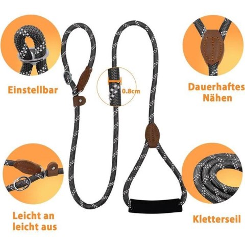 SMYCZ DLA PSA RINGÓWKA CZARNA REGULACJA 130cm L SMYCZ DLA PSA RINGÓWKA CZARNA REGULACJA 130cm L