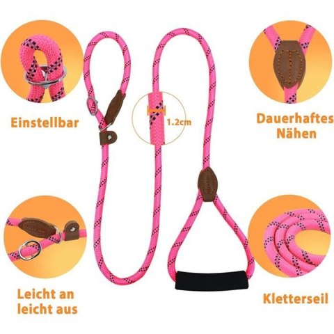 SMYCZ DLA PSA RINGÓWKA RÓŻOWA REGULACJA 130cm L SMYCZ DLA PSA RINGÓWKA RÓŻOWA REGULACJA 130cm L