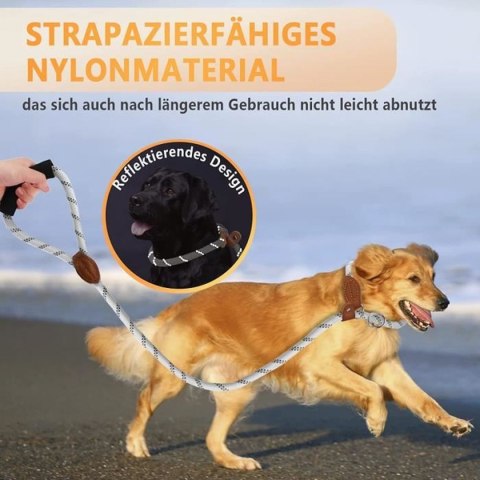 SMYCZ DLA PSA RINGÓWKA SZARA REGULACJA 130cm L SMYCZ DLA PSA RINGÓWKA SZARA REGULACJA 130cm L