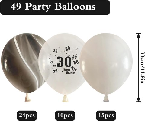BALONY 30 URODZINY MOCNE DUŻY ZESTAW BALONY 30 URODZINY MOCNE DUŻY ZESTAW