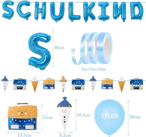BALONY DEKORACJA ROZPOCZĘCIE SZKOŁY NIEBIESKI BALONY DEKORACJA ROZPOCZĘCIE SZKOŁY NIEBIESKI