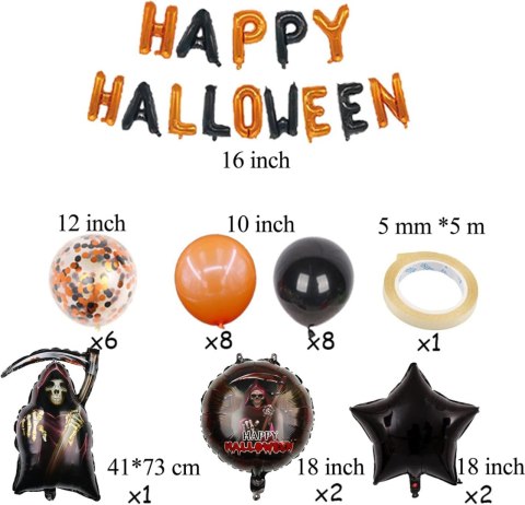 BALONY HALLOWEEN ZESTAW DEKORACJI 28 SZTUK BALONY HALLOWEEN ZESTAW DEKORACJI 28 SZTUK