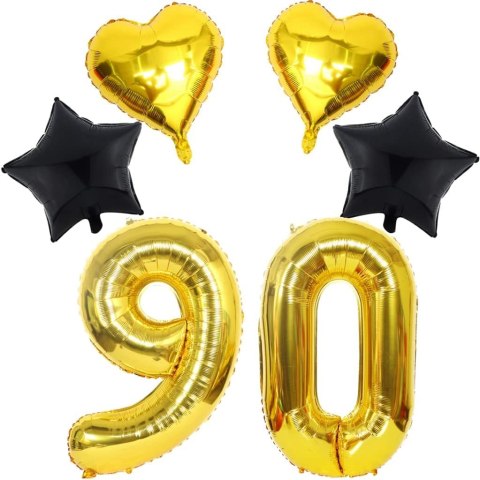 BALONY URODZINOWE 90 DUŻE CYFRY ZŁOTE BALONY URODZINOWE 90 DUŻE CYFRY ZŁOTE