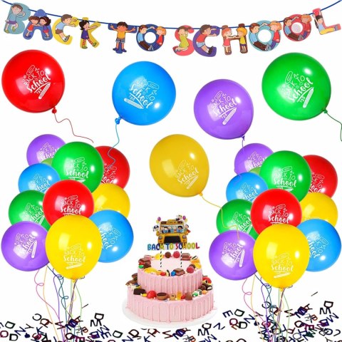 BALONY ZESTAW DEKORACJI BACK TO SCHOOL 20 SZTUK BALONY ZESTAW DEKORACJI BACK TO SCHOOL 20 SZTUK