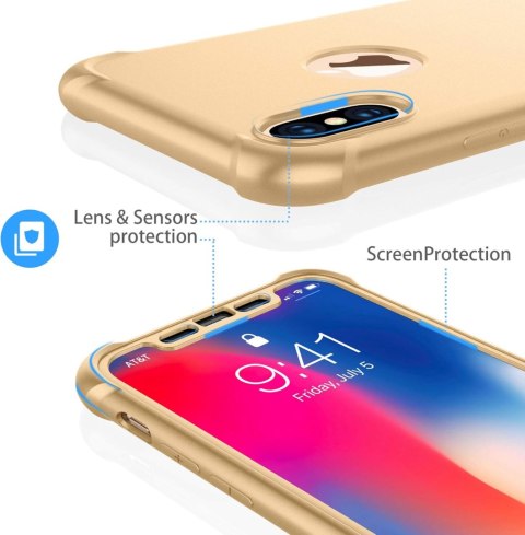 ETUI IPHONE XS MAX 6,5' SZKŁO HARTOWANE ZŁOTY ETUI IPHONE XS MAX 6,5' SZKŁO HARTOWANE ZŁOTY