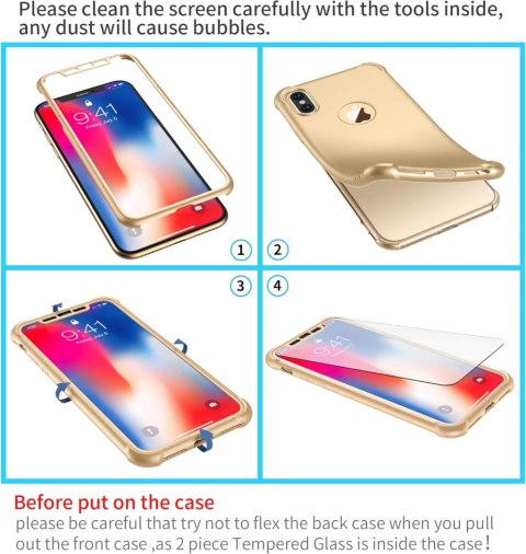 ETUI IPHONE XS MAX 6,5' SZKŁO HARTOWANE ZŁOTY ETUI IPHONE XS MAX 6,5' SZKŁO HARTOWANE ZŁOTY