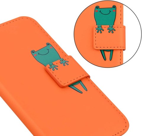 ETUI OPPO FIND X3 LITE 5G ZAMYKANE POMARAŃCZOWE Z KLAPKĄ ŻABKA ETUI OPPO FIND X3 LITE 5G ZAMYKANE POMARAŃCZOWE Z KLAPKĄ ŻABKA