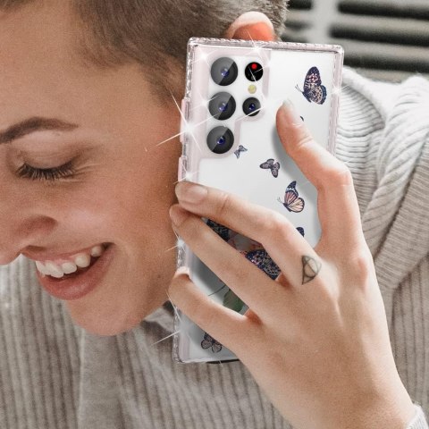 ETUI PRZEŹROCZYSTE BROKAT MOTYLE SAMSUNG GALAXY S22 ULTRA ETUI PRZEŹROCZYSTE BROKAT MOTYLE SAMSUNG GALAXY S22 ULTRA
