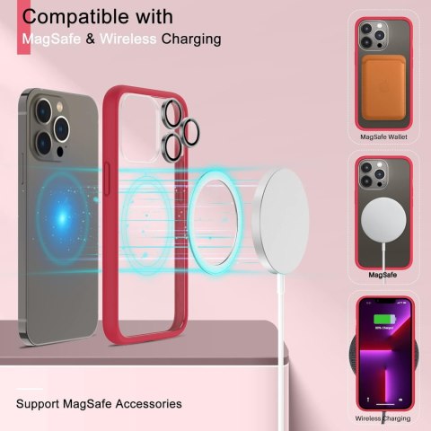 ETUI PRZEŹROCZYSTE CZERWONE IPHONE 13 PRO 6.1' SZKŁO ETUI PRZEŹROCZYSTE CZERWONE IPHONE 13 PRO 6.1' SZKŁO