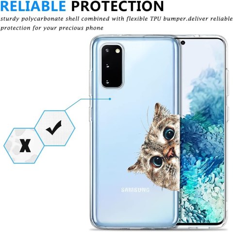 ETUI PRZEŹROCZYSTE KOT SAMSUNG GALAXY S20 FE SZKŁO EKRAN ETUI PRZEŹROCZYSTE KOT SAMSUNG GALAXY S20 FE SZKŁO EKRAN