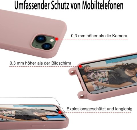 ETUI RÓŻOWE SZNUREK IPHONE 13 PRO MAX 6.7' 2xSZKŁO ETUI RÓŻOWE SZNUREK IPHONE 13 PRO MAX 6.7' 2xSZKŁO