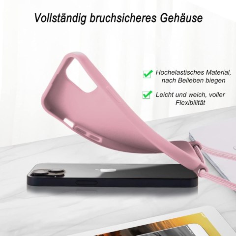 ETUI RÓŻOWE SZNUREK IPHONE 13 PRO MAX 6.7' 2xSZKŁO ETUI RÓŻOWE SZNUREK IPHONE 13 PRO MAX 6.7' 2xSZKŁO