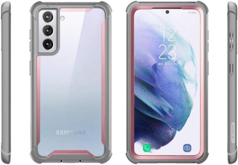 ETUI SAMSUNG GALAXY S21+ SZARO RÓŻOWA RAMKA PRZEZROCZYSTE PLECKI ETUI SAMSUNG GALAXY S21+ SZARO RÓŻOWA RAMKA PRZEZROCZYSTE PLECKI