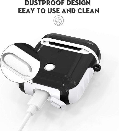 ETUI TWARDE SILIKON AIRPODS 1/2 CZARNE BIAŁE ETUI TWARDE SILIKON AIRPODS 1/2 CZARNE BIAŁE