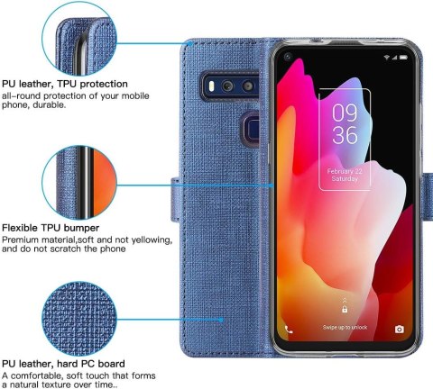 ETUI Z KLAPKĄ TCL 10L CASE STOJAK OBUDOWA NIEBIESKI ETUI Z KLAPKĄ TCL 10L CASE STOJAK OBUDOWA NIEBIESKI