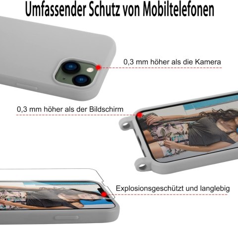 ETUI ZE SMYCZĄ APPLE IPHONE 13 PRO MAX 6.7" SZARE +2x SZKŁO HARTOWANE ETUI ZE SMYCZĄ APPLE IPHONE 13 PRO MAX 6.7" SZARE +2x SZKŁO HARTOWANE