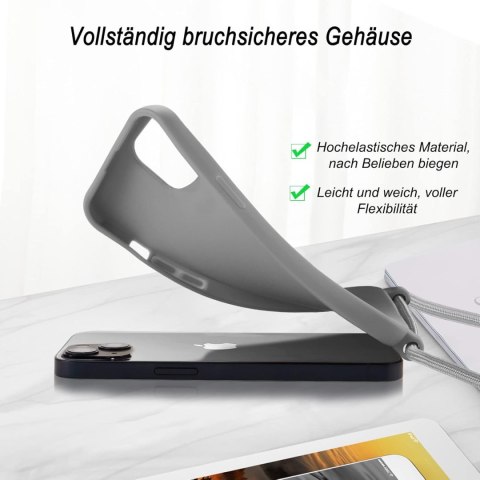 ETUI ZE SMYCZĄ APPLE IPHONE 13 PRO MAX 6.7" SZARE +2x SZKŁO HARTOWANE ETUI ZE SMYCZĄ APPLE IPHONE 13 PRO MAX 6.7" SZARE +2x SZKŁO HARTOWANE