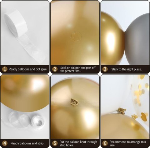 GIRLANDA BALONOWA ŚLUB URODZINY ZŁOTE KONFETTI GIRLANDA BALONOWA ŚLUB URODZINY ZŁOTE KONFETTI