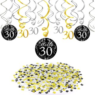KONFETTI NA 30 URODZINY DEKORACJE WISZĄCY WIR 60el