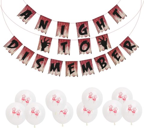 KRWAWA GIRLANDA BALONY HALLOWEEN ZESTAW ZOMBIE KRWAWA GIRLANDA BALONY HALLOWEEN ZESTAW ZOMBIE
