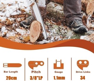 3x ŁAŃCUCH DO PIŁY ŁAŃCUCHOWEJ 3/8" 1.1mm 34 DO OREGON BOSCH MAKITA 20cm