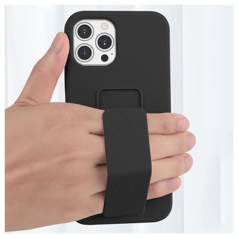 MOCNE CZARNE ETUI IPHONE 13 PRO 6.1' PASEK STOJAK MOCNE CZARNE ETUI IPHONE 13 PRO 6.1' PASEK STOJAK
