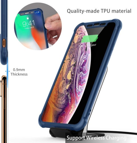 PLECKI ETUI IPHONE XS MAX 6,5' NIEBIESKI SZKŁO PLECKI ETUI IPHONE XS MAX 6,5' NIEBIESKI SZKŁO