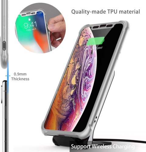PLECKI ETUI SZKŁO IPHONE XS MAX 6,5' SREBRNY PLECKI ETUI SZKŁO IPHONE XS MAX 6,5' SREBRNY