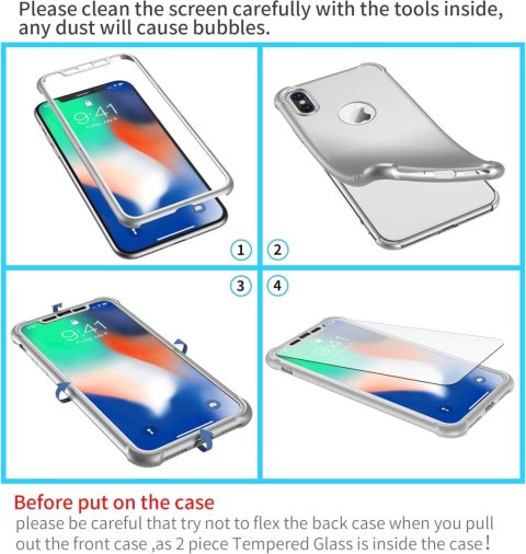 PLECKI ETUI SZKŁO IPHONE XS MAX 6,5' SREBRNY PLECKI ETUI SZKŁO IPHONE XS MAX 6,5' SREBRNY