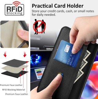ETUI REDMI NOTE 11 PRO CZARNE ZAMYKANE Z KLAPKĄ MIEJSCE NA KARTY OCHRONNE