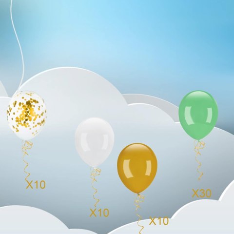 ZESTAW 60 BALONÓW URODZINY ZIELONE ZŁOTE ZESTAW 60 BALONÓW URODZINY ZIELONE ZŁOTE