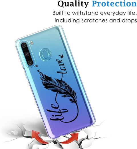 ZESTAW ETUI SAMSUNG GALAXY S21 5G BEZBARWNE Z PIÓRKIEM +FOLIA OCHRONNA