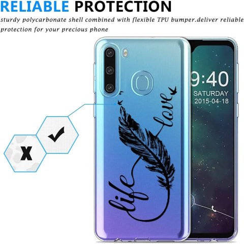 ZESTAW ETUI SAMSUNG GALAXY S21 5G BEZBARWNE Z PIÓRKIEM +FOLIA OCHRONNA