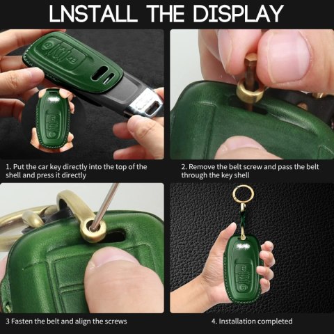 ZIELONE ETUI NA KLUCZYKI SKÓRA AUDI A4 A5 Q5 TT S4 ZIELONE ETUI NA KLUCZYKI SKÓRA AUDI A4 A5 Q5 TT S4