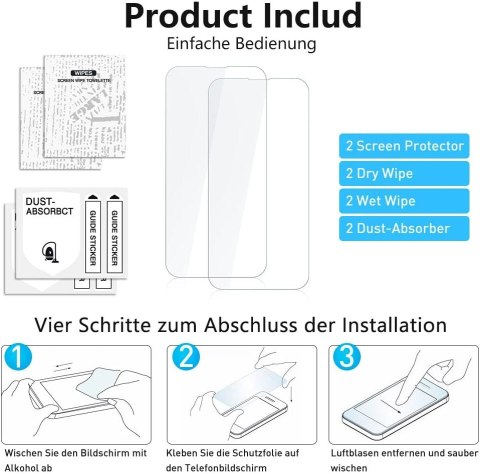 2x SZKŁO HARTOWANE IPHONE 13/ 13 PRO/14 2x SZKŁO HARTOWANE IPHONE 13/ 13 PRO/14