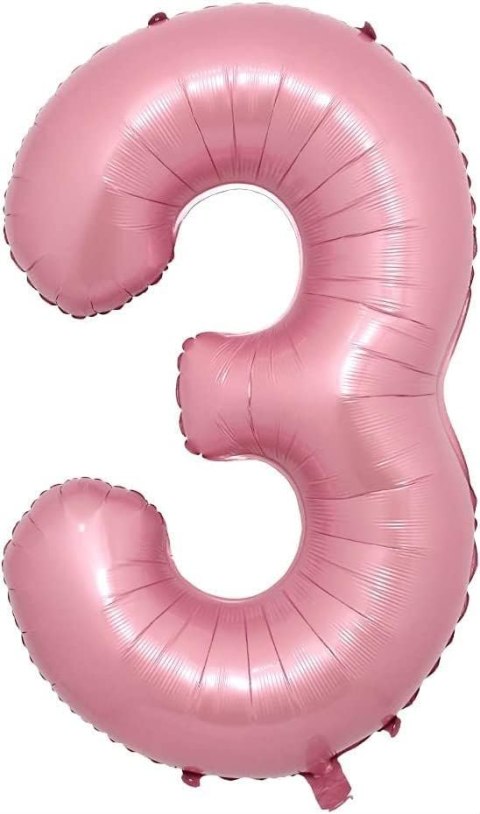 DEKORACJA BALON CYFRA 3 DUŻY 40CM RÓŻOWY URODZINY DEKORACJA BALON CYFRA 3 DUŻY 40CM RÓŻOWY URODZINY
