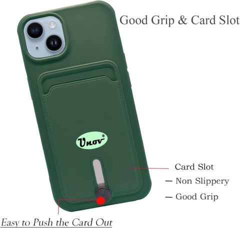 ETUI SILIKONOWE DO APPLE IPHONE 14 PLUS ZIELONE +MIEJSCE NA KARTY PORTFEL
