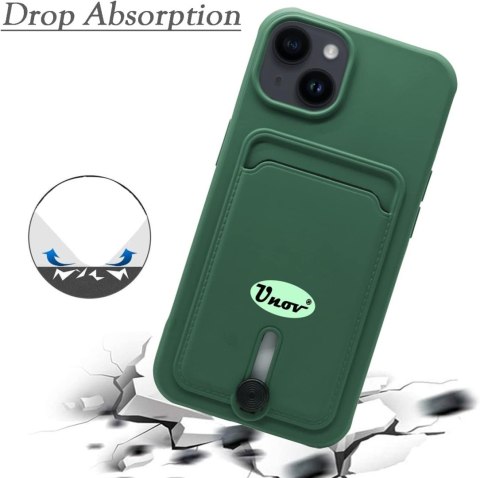 ETUI SILIKONOWE DO APPLE IPHONE 14 PLUS ZIELONE +MIEJSCE NA KARTY PORTFEL