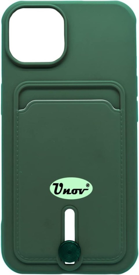 ETUI SILIKONOWE DO APPLE IPHONE 14 PLUS ZIELONE +MIEJSCE NA KARTY PORTFEL